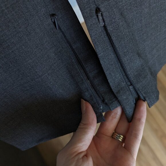 Vince Tab Front Leather Accent Trousers with Ankle Zip - Picture 6 of 13